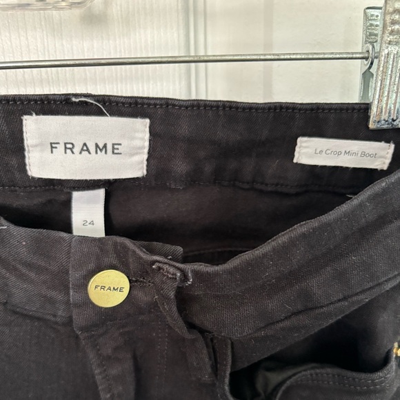 FRAME Le Crop Mini Boot Jeans Size 24 Black - Picture 7 of 8